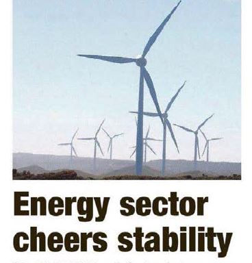 Energy Sector Cheers Stability