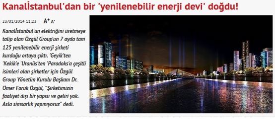 Kanal İstanbul'dan Bir 'Yenilenebilir Enerji Devi' Doğdu